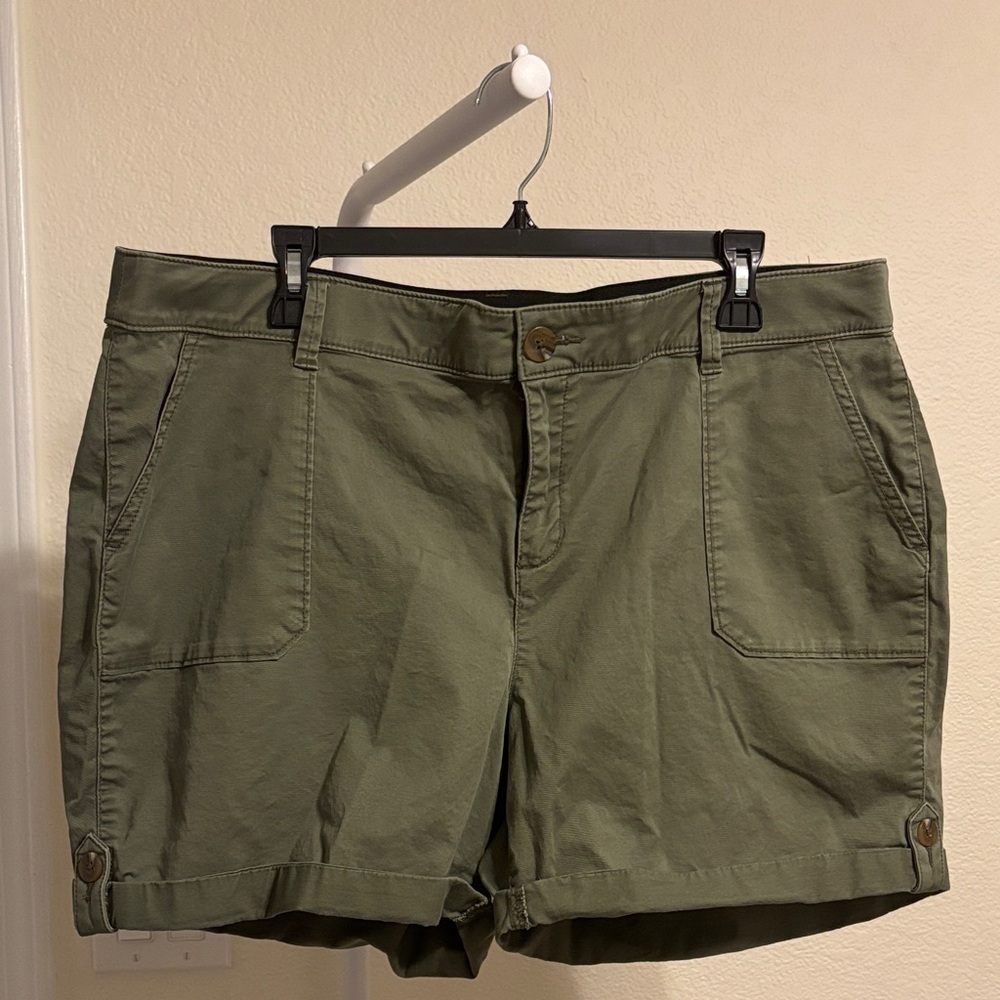 Lane Bryant Olive Cargo Shorts